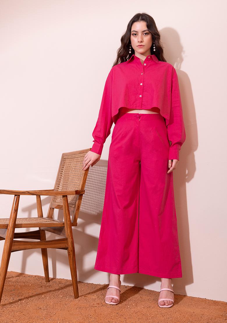 Buy W Pink Cotton Pants for Women Online  Tata CLiQ