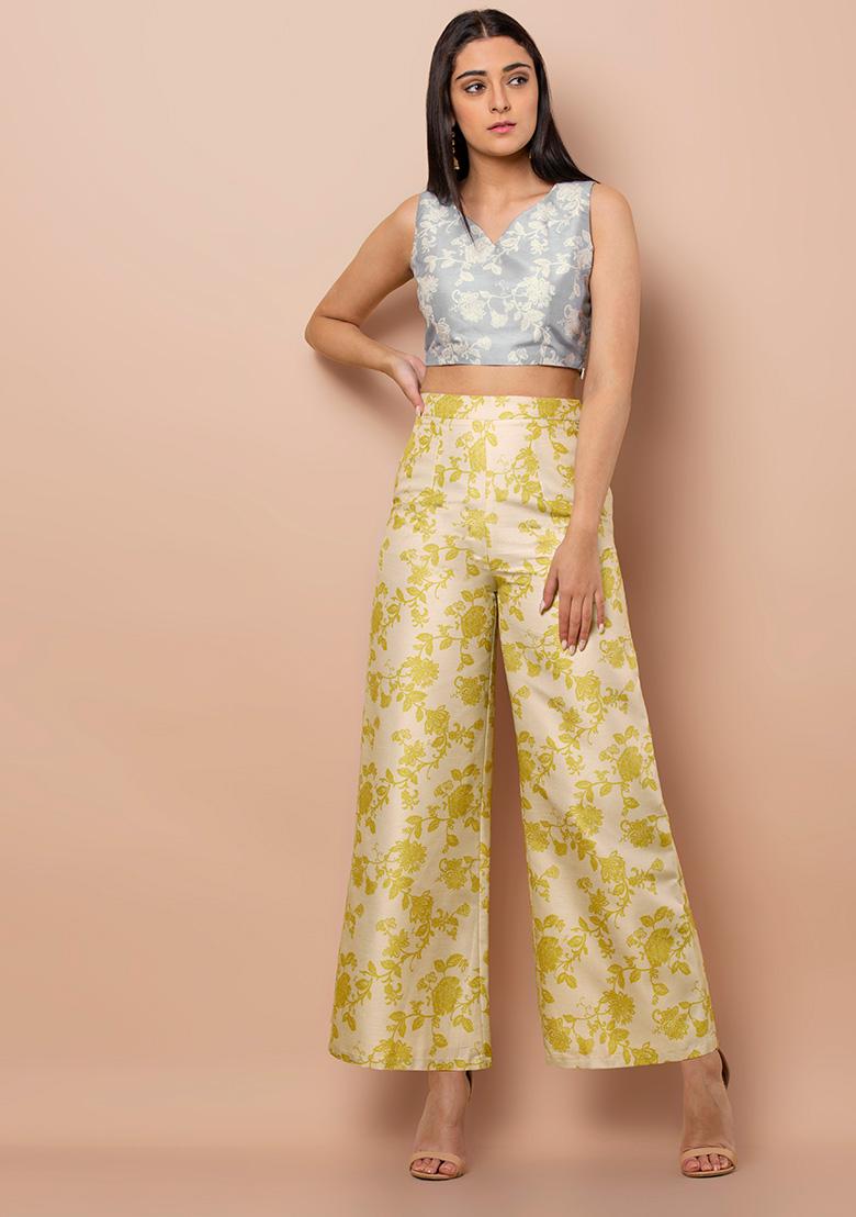 yellow top with palazzo