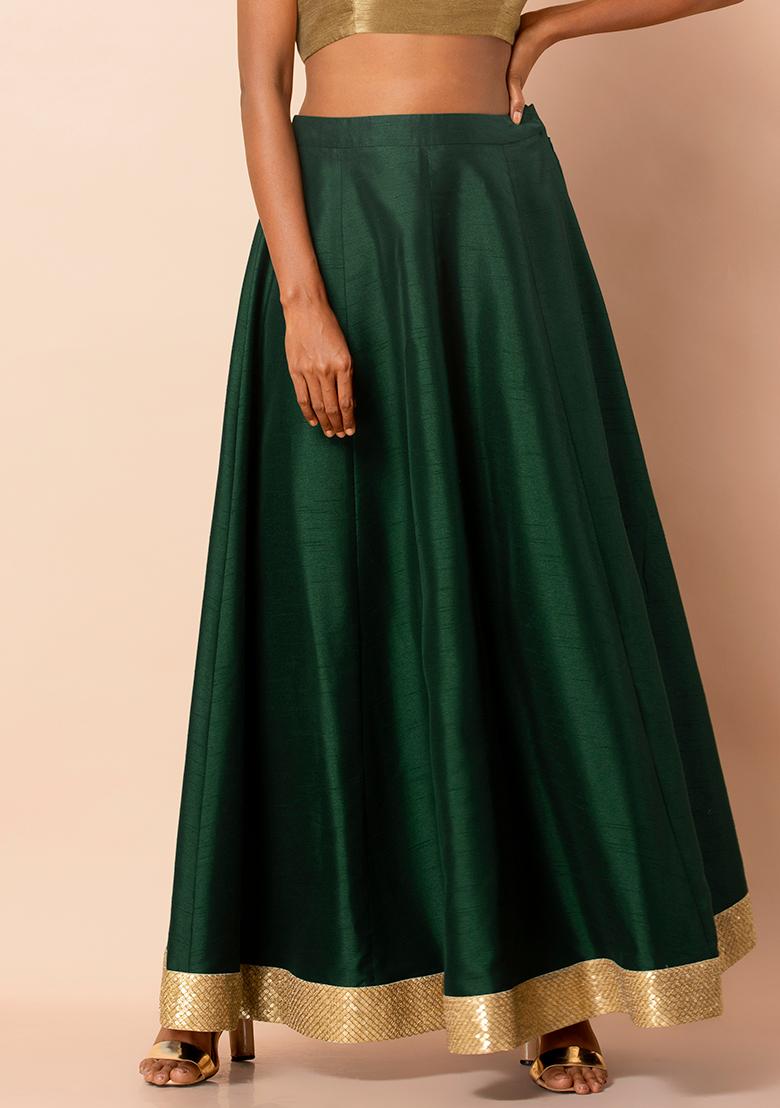 green skirt maxi top