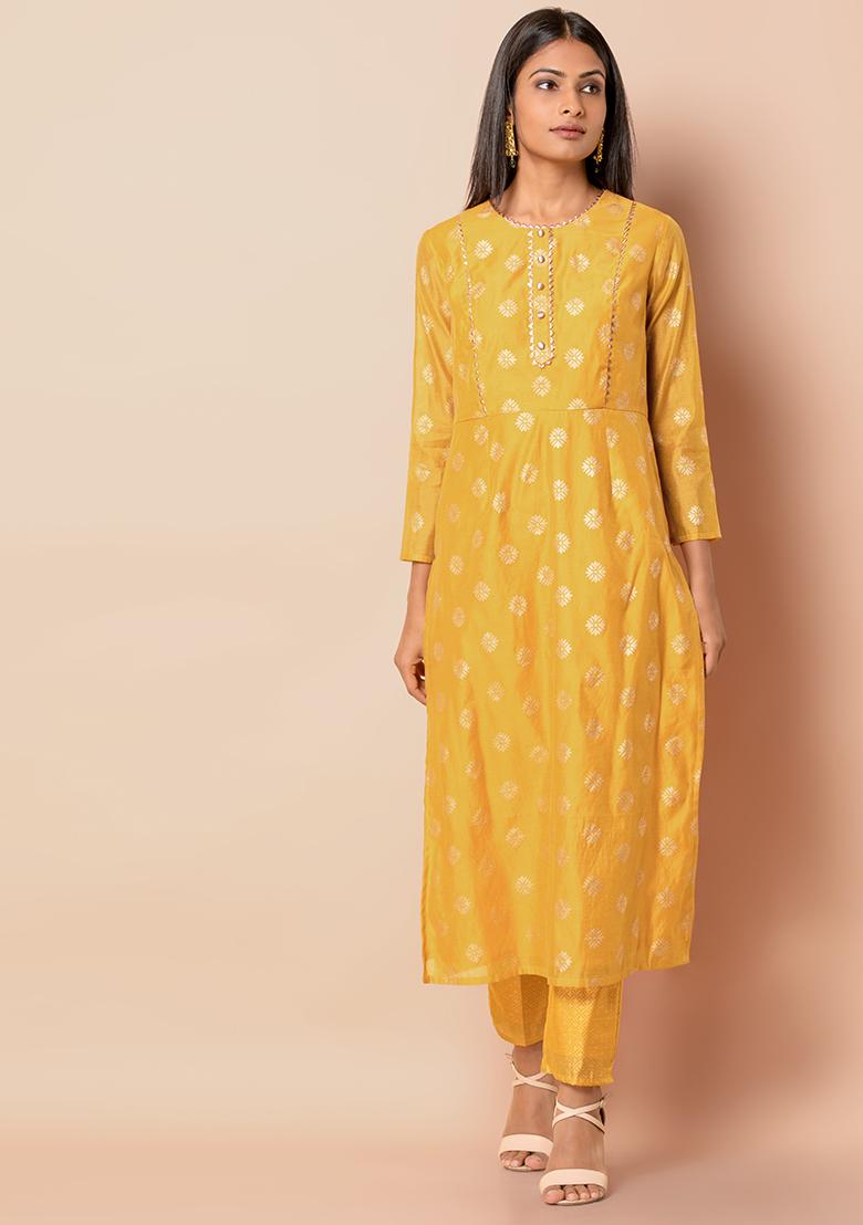 indya mustard yellow kurta