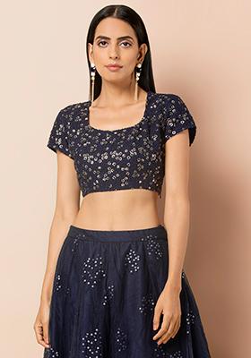 crop top ethnic dresses