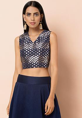 crop top ethnic dresses