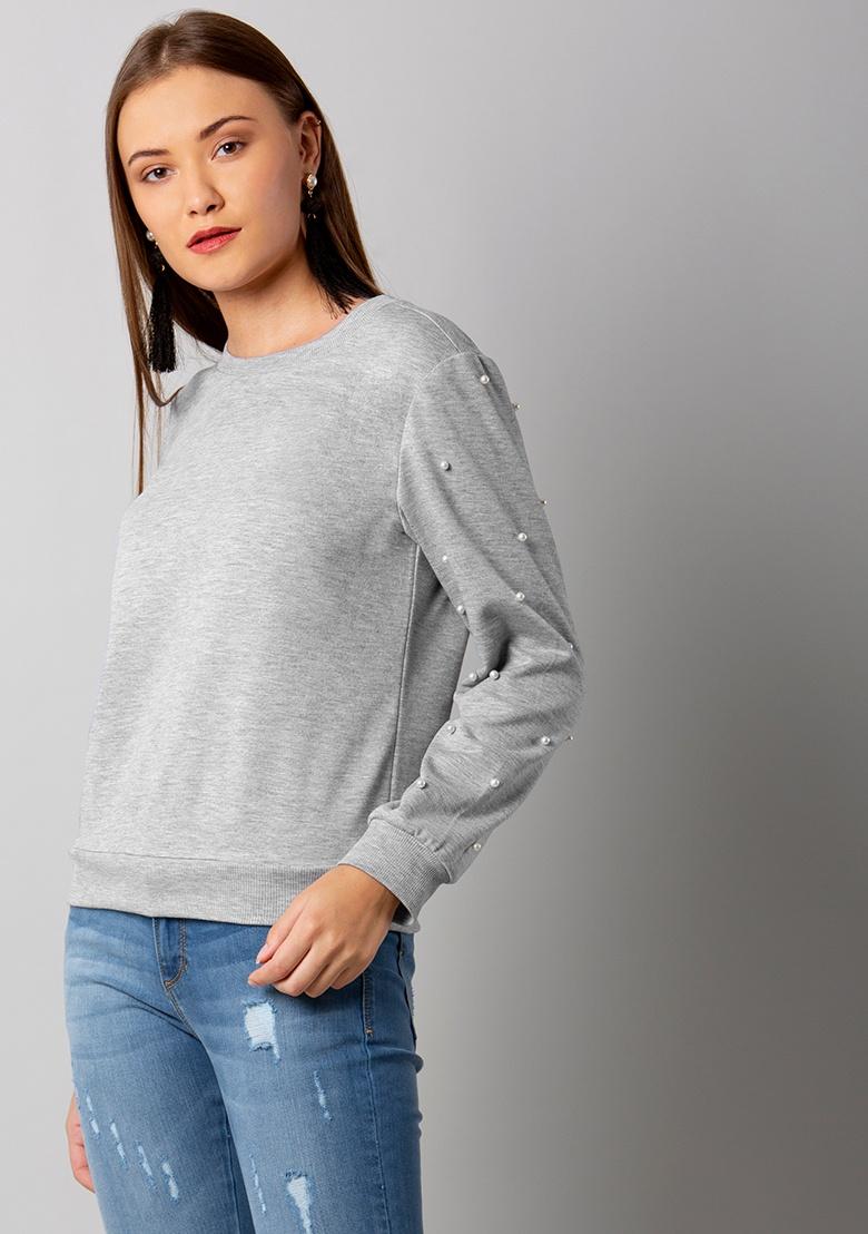 pearl embellished sweatshirt