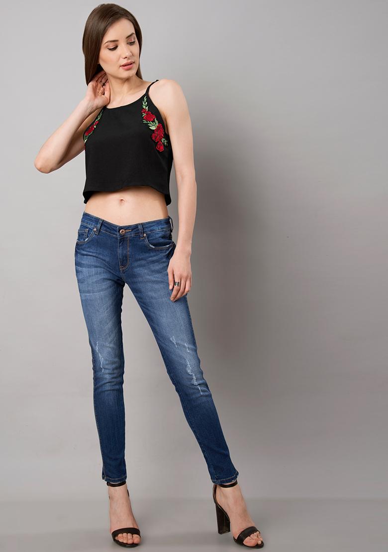 girls in ripped jeans