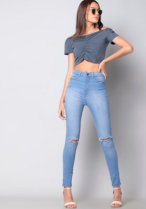 jeans top for girls online