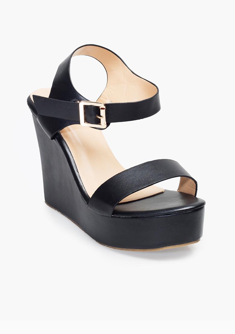 Cute Black Wedges - Suede Heels - Ankle Strap Wedge Sandals - Lulus