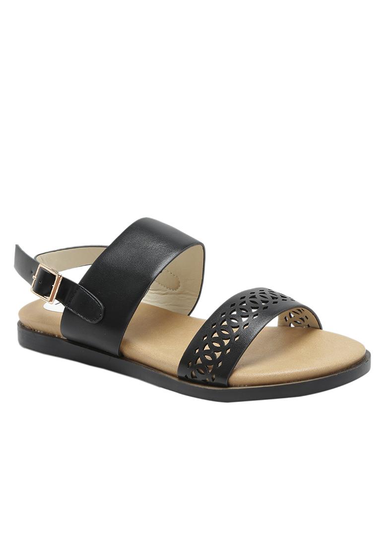 Buy GORGLITTER Women's Double Strap Band Flat Slides Sandals Minimalist Two  Strap Summer Sandals, Black, 9.5 at Amazon.in