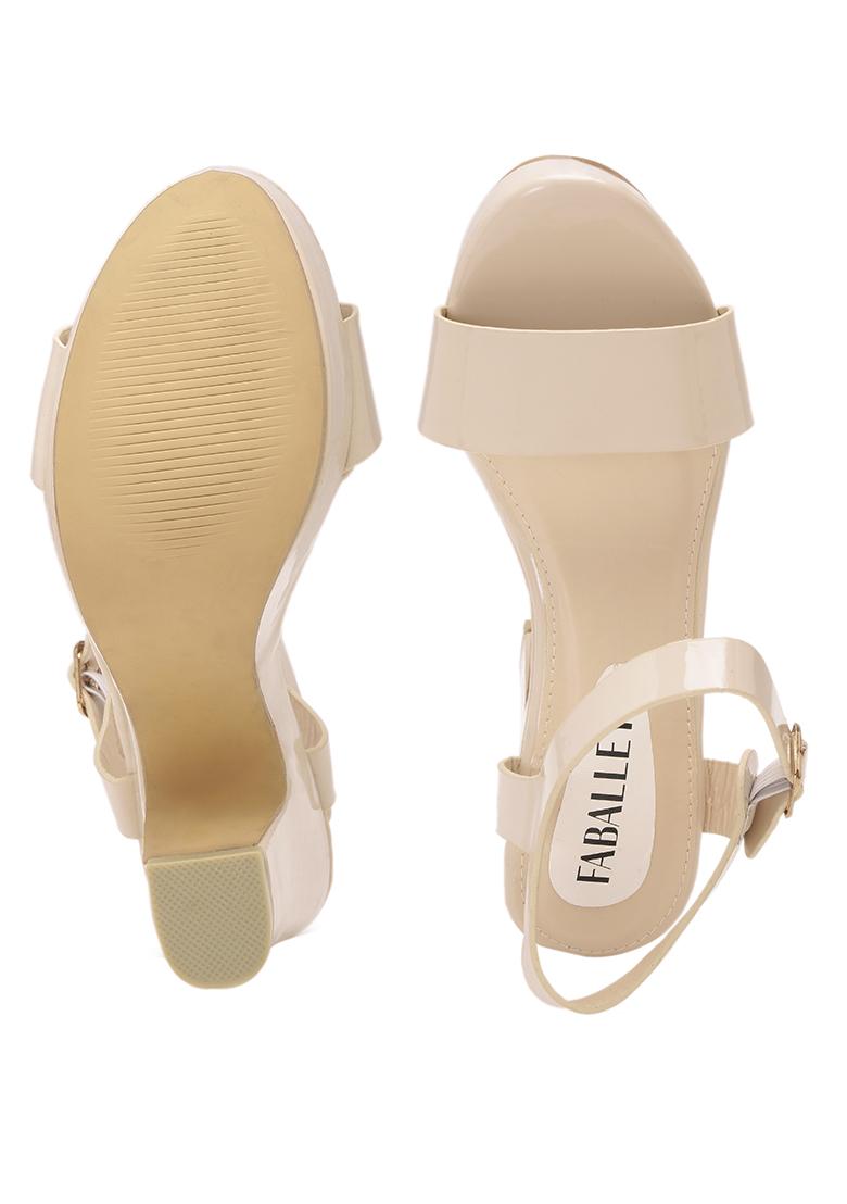 Buy Black & Beige Heeled Sandals for Women by AJIO Online | Ajio.com