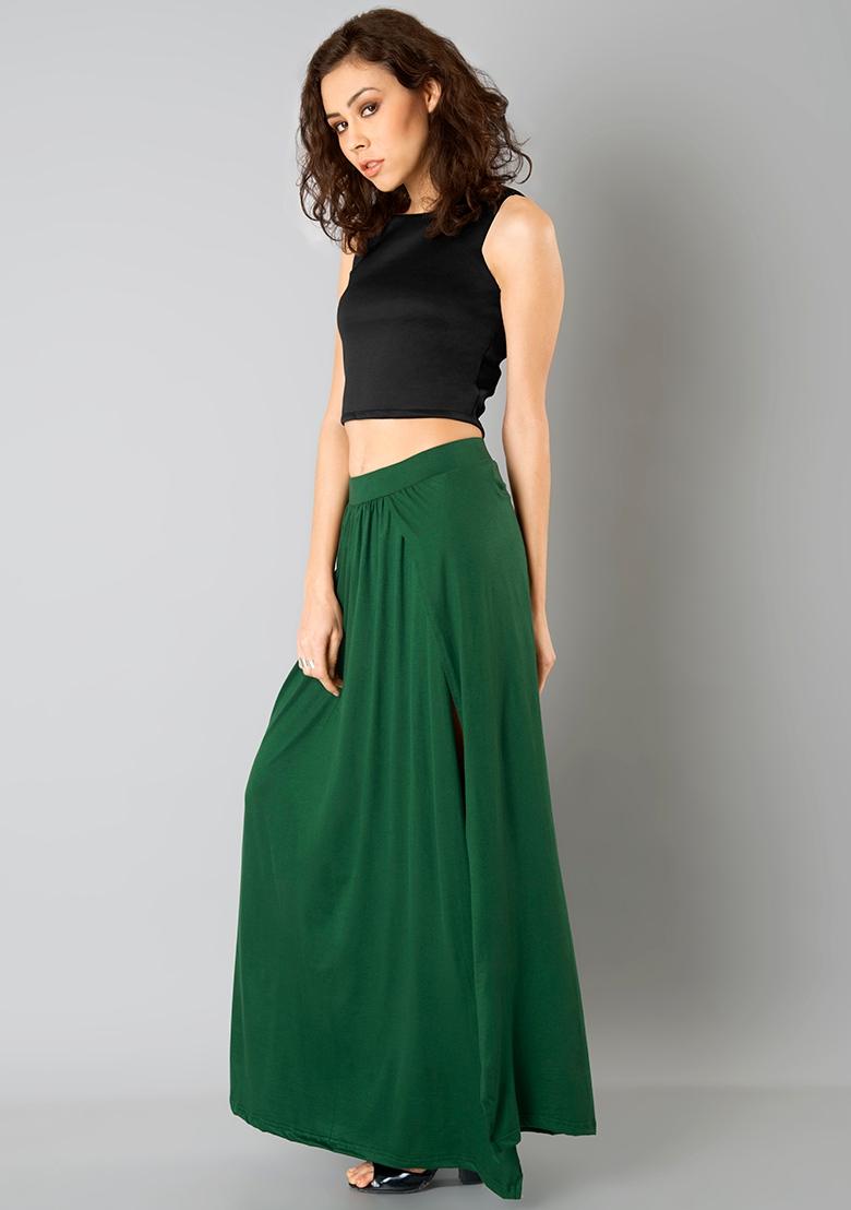 next green maxi skirt