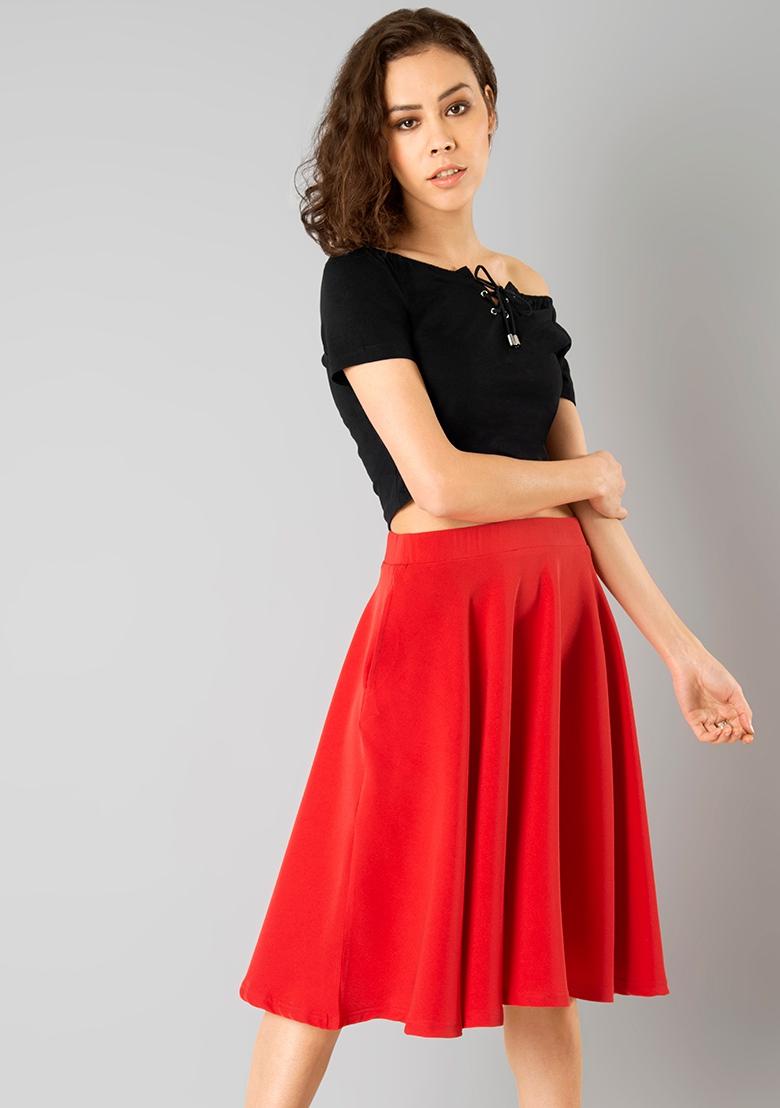 Flared Midi Skirt