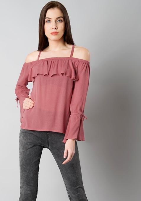 black half shoulder top