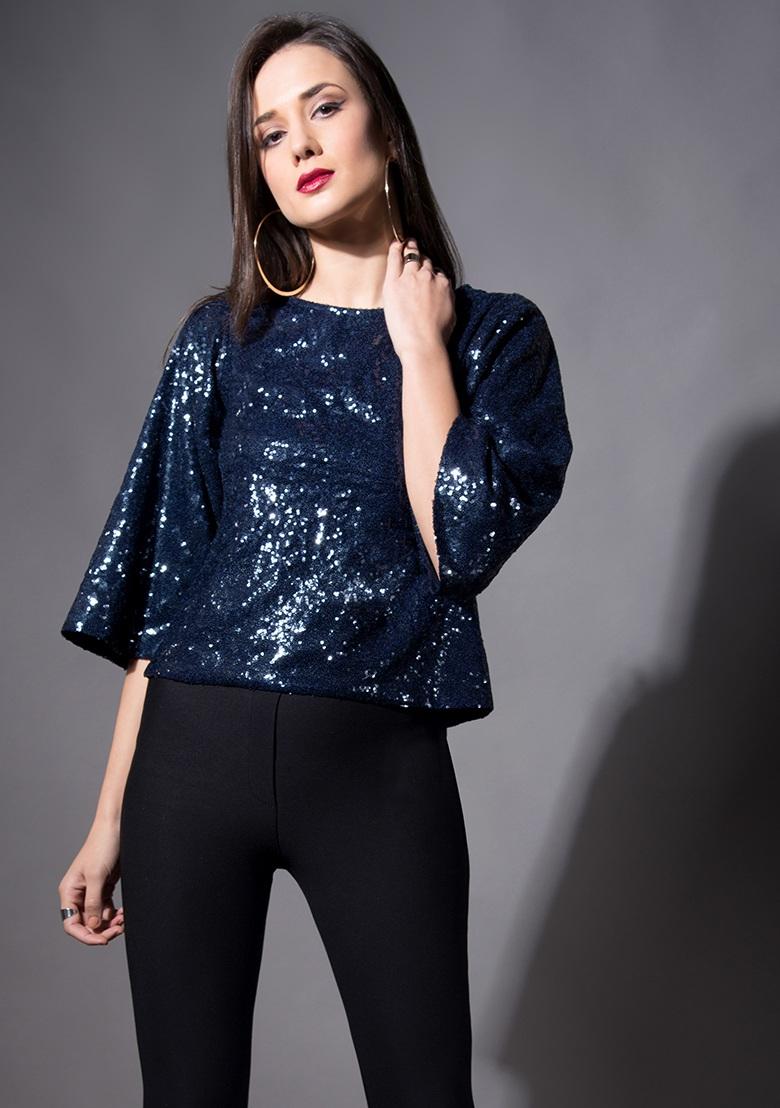 Sequin best sale boxy top