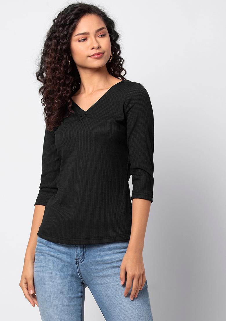 black ruched top