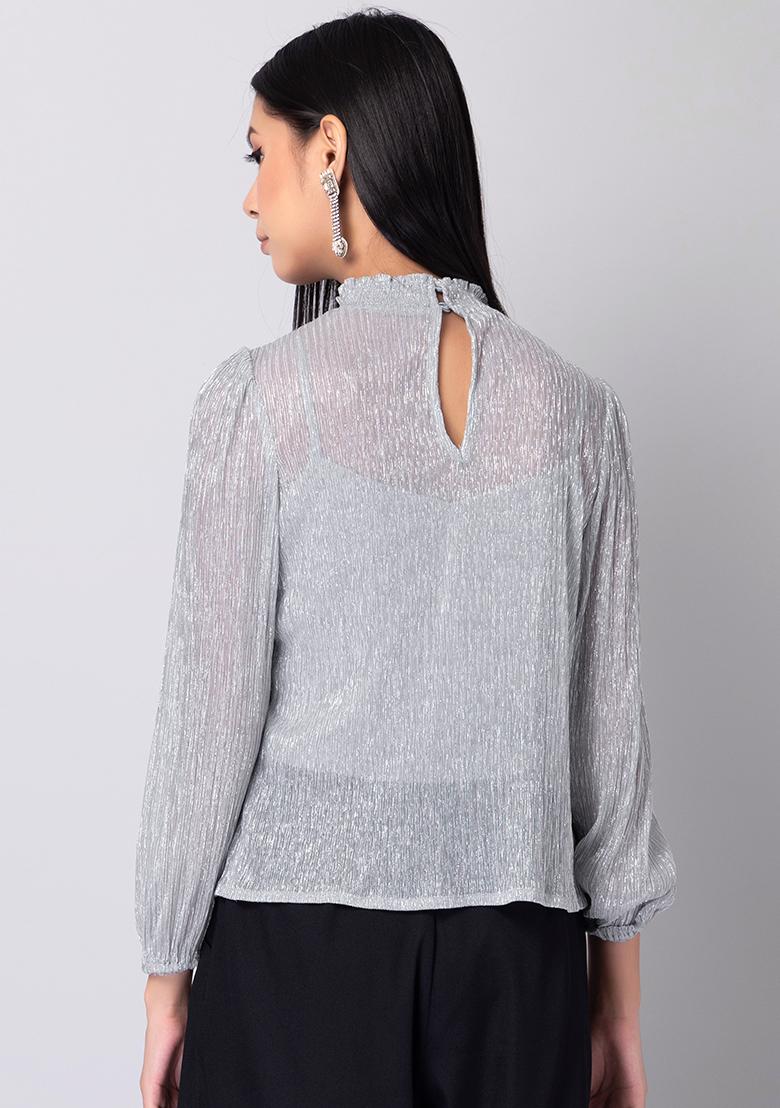 Silver high hotsell neck blouse