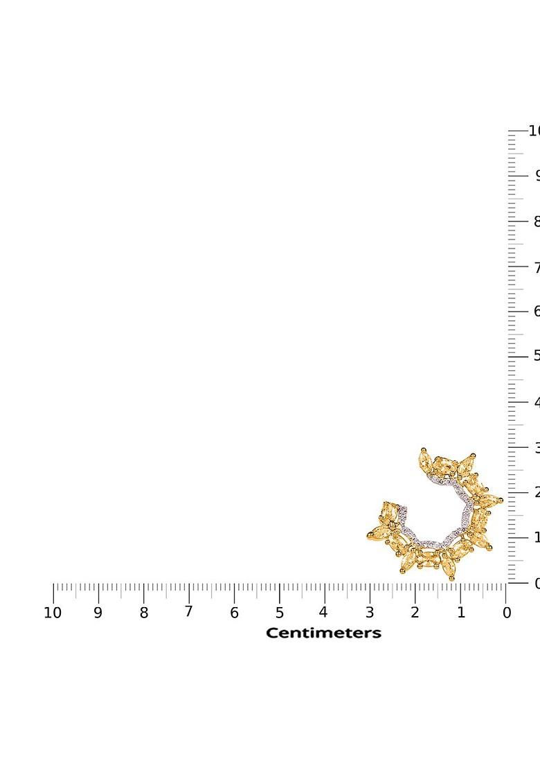 Gold Toned And Gold Toned Circular Half Hoop Earrings