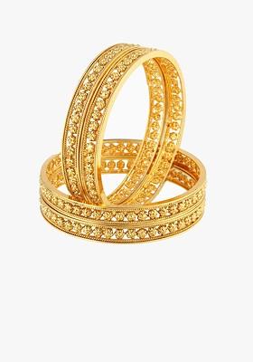 Women Set Of 4 24 KT Gold Plated Handcrafted Bangles