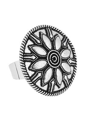 Oxidized Silver Plated Adjustable Finger Ring