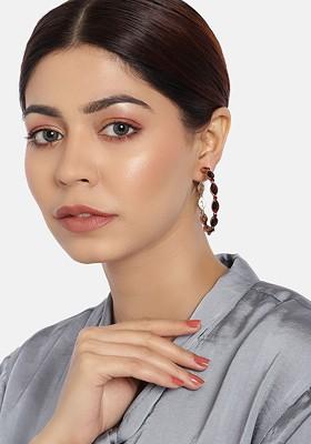 Set of 2 Gold-Plated Antique Hoop and Drop Earrings