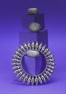 Set Of 2 Oxidised Silver Plated Handcrafted Bangles