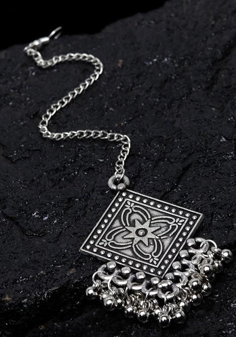 Oxidized Silver Plated Handcrafted Maang Tikka