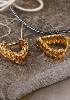 Gold Toned Geometric Drop Earrings