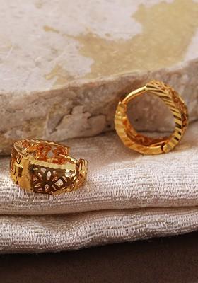 Gold Toned Circular Hoop Earrings