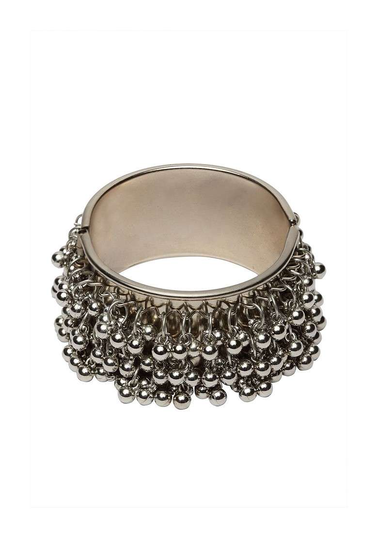 Silver Toned Handcrafted Oxidised Bracelet - Indya