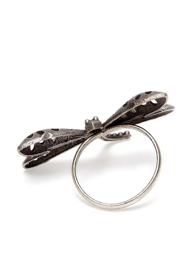 Oxidised Silver Plated Adjustable Finger Ring - Indya