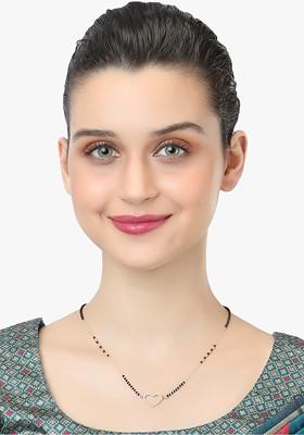 Gold Toned And Black Copper Handcrafted Heart Shaped Mangalsutra