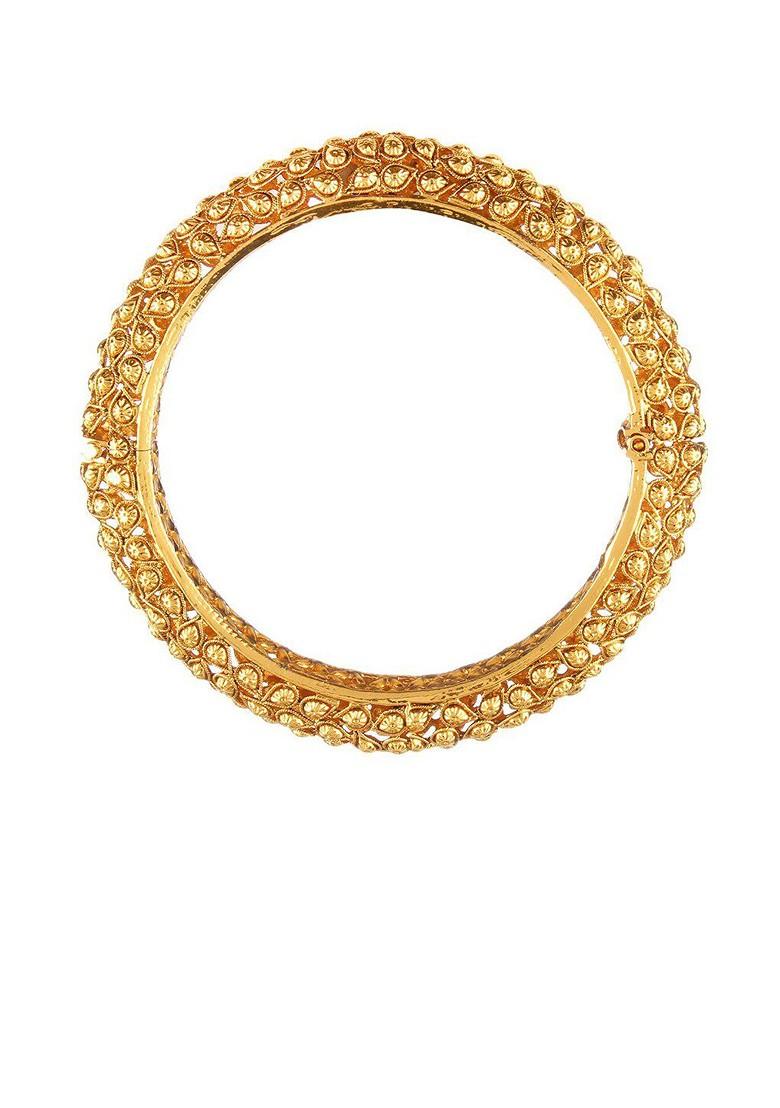 Set Of 2 24 KT Gold Plated Handcrafted Bangles