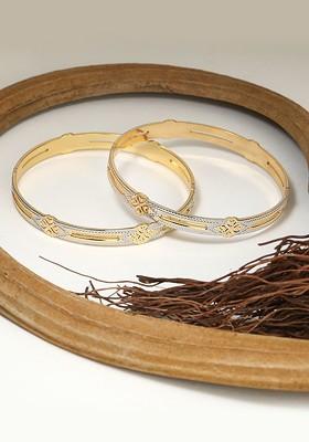 Set Of 2 24 CT Gold Plated Handcrafted Bangles