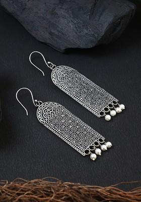 Silver Plated Contemporary Drop Earrings