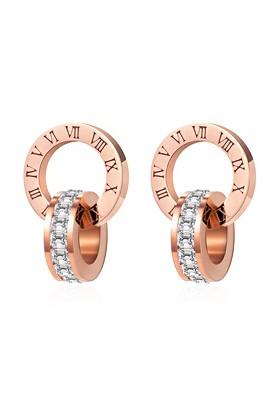 Rose Gold Plated Contemporary Drop Earrings