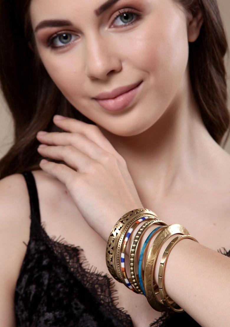Set Of 7 Gold Plated Bangles