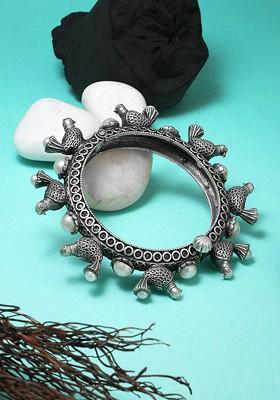 Oxidised Silver Plated Handcrafted Bangle