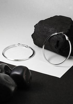 Silver Plated Circular Hoop Earrings