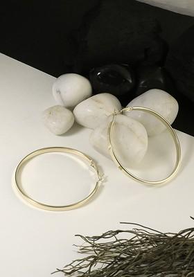 Gold Toned Classic Half Hoop Earrings