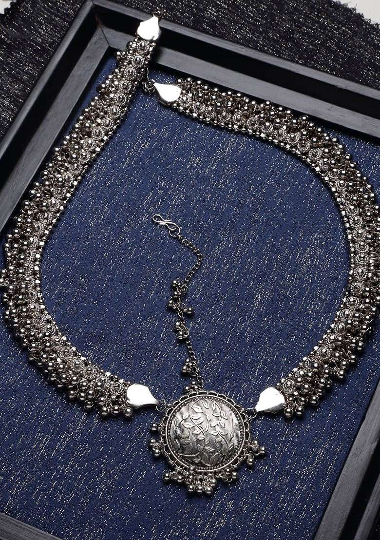 Oxidised Silver Plated Matha Patti - Indya