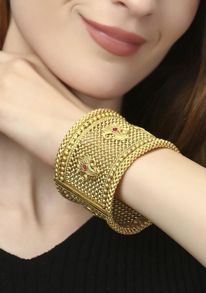 Set Of 2 24 CT Gold Plated Openable Kada Bangles