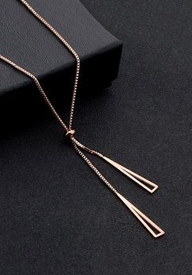 Rose Gold Plated Stainless Steel Pendant With Chain