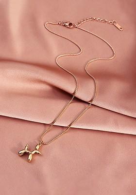 Rose Gold Plated Dog Pendant With Chain