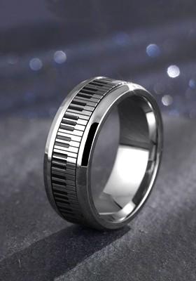Men Silver Toned And Rhodium Plated Finger Ring
