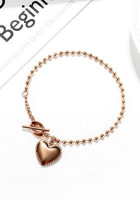 Women Rose Gold Plated Link Bracelet
