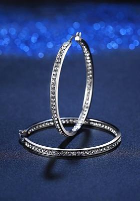 Silver Plated Stainless Steel Quirky Hoop Earrings