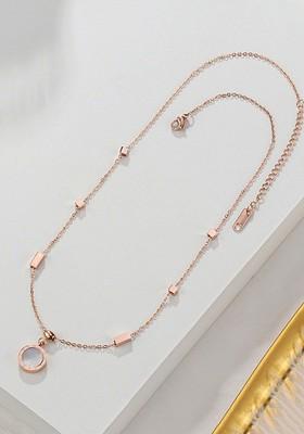 Rose Gold Plated Reversible Pendant With Chain