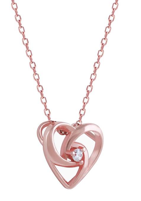 Indya X Giva 925 Sterling Silver Rose Gold Plated Meandering Heart Pendant