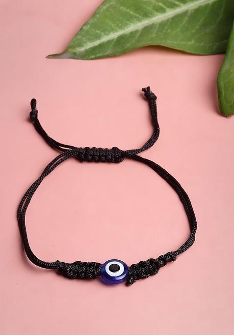 Women Black And Blue Evil Eye  Charm Bracelet