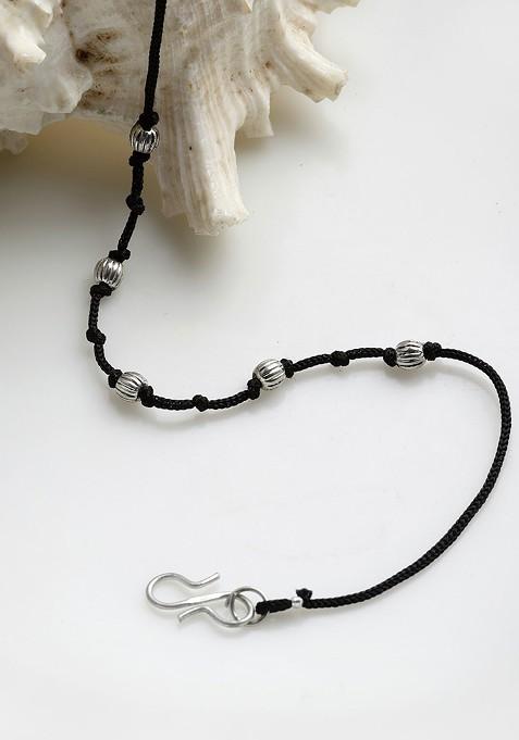 Oxidized Silver Plated Handcrafted Thread Anklet