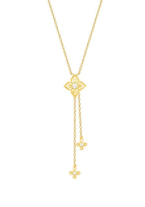 Indya X Giva 925 Sterling Silver 18K Gold Plated Artsy Floral Necklace