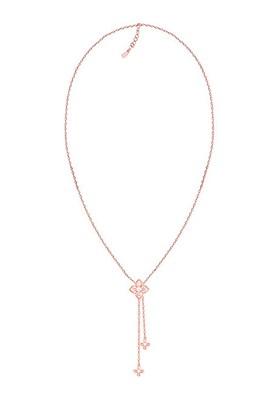 Indya X Giva 925 Sterling Silver Rose Gold Plated White Cz Studded Pendant With Chain